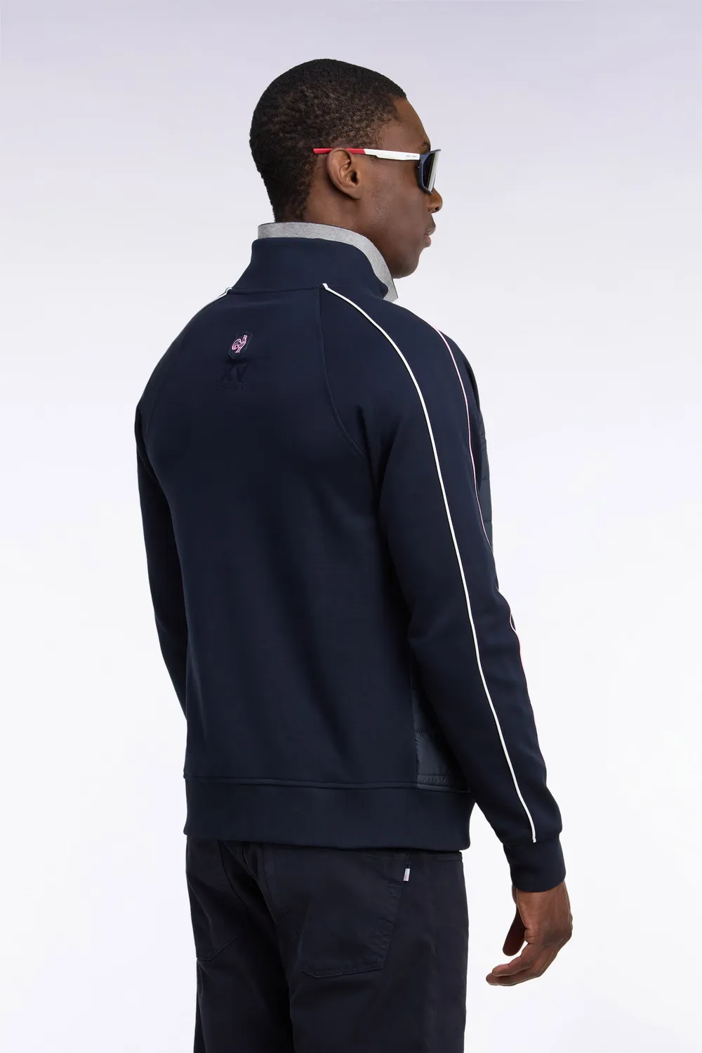 Eden Park XV de France Sweatshirt zippé marine matelassé