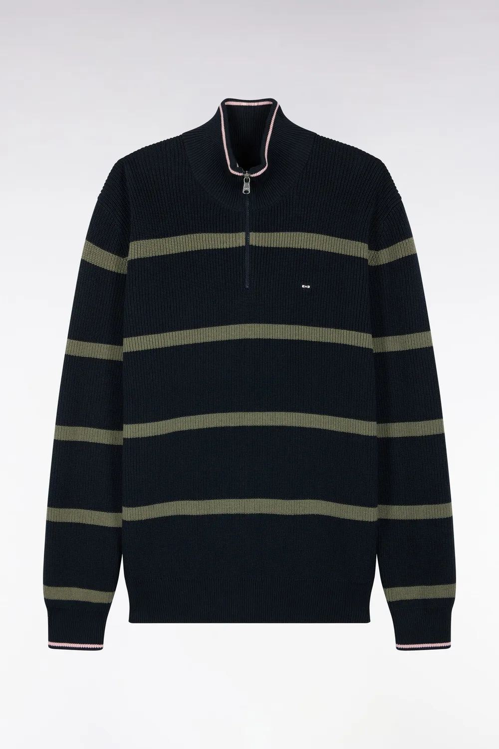 Eden Park Tricolore pull camionneur marine kaki