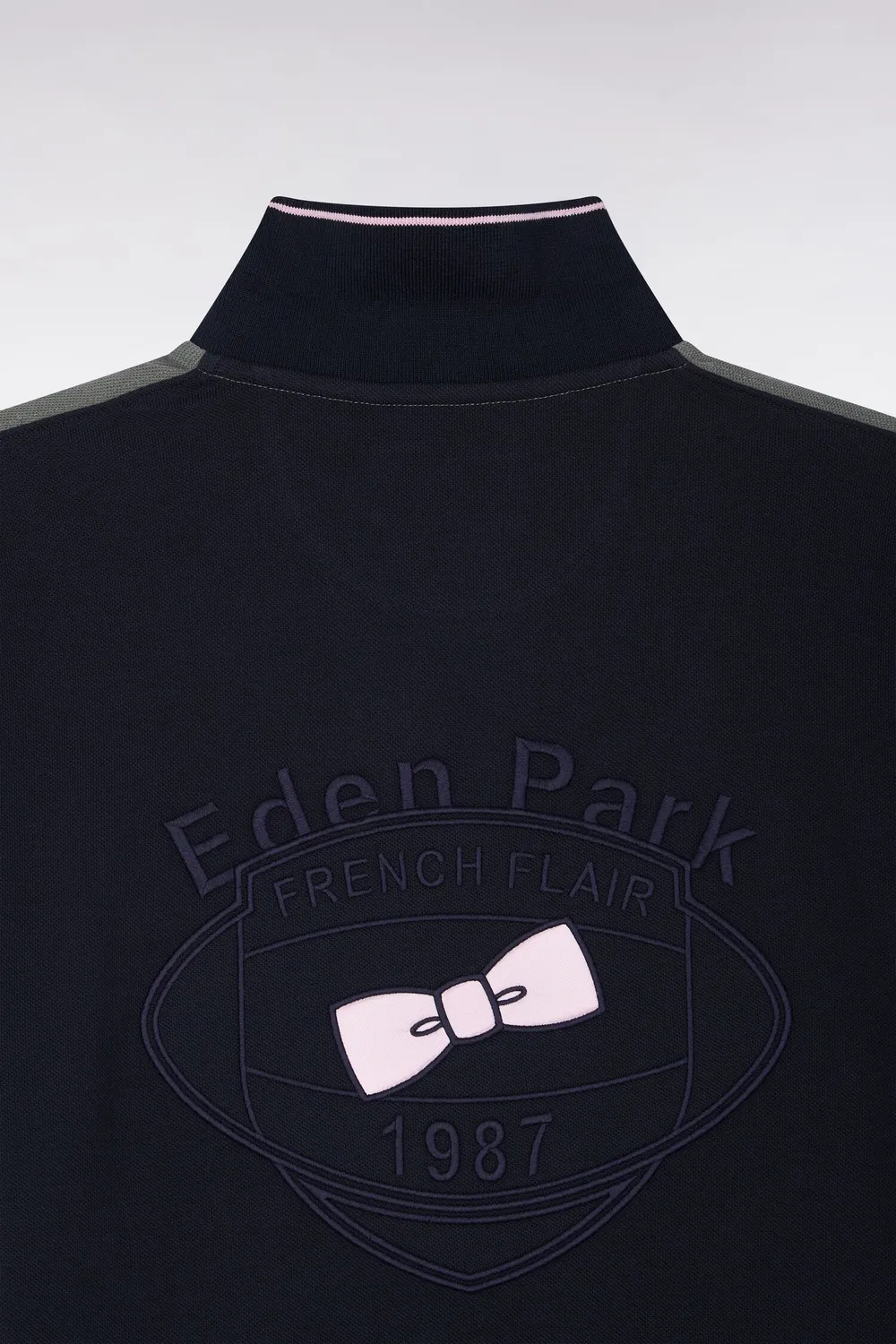 Eden Park polo piqué coton vert marine brodé