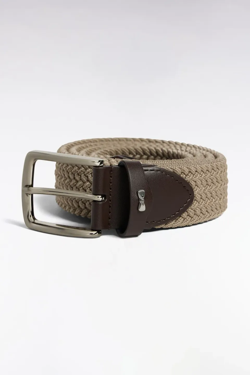 Eden Park ceinture tressée homme beige élastique cuir