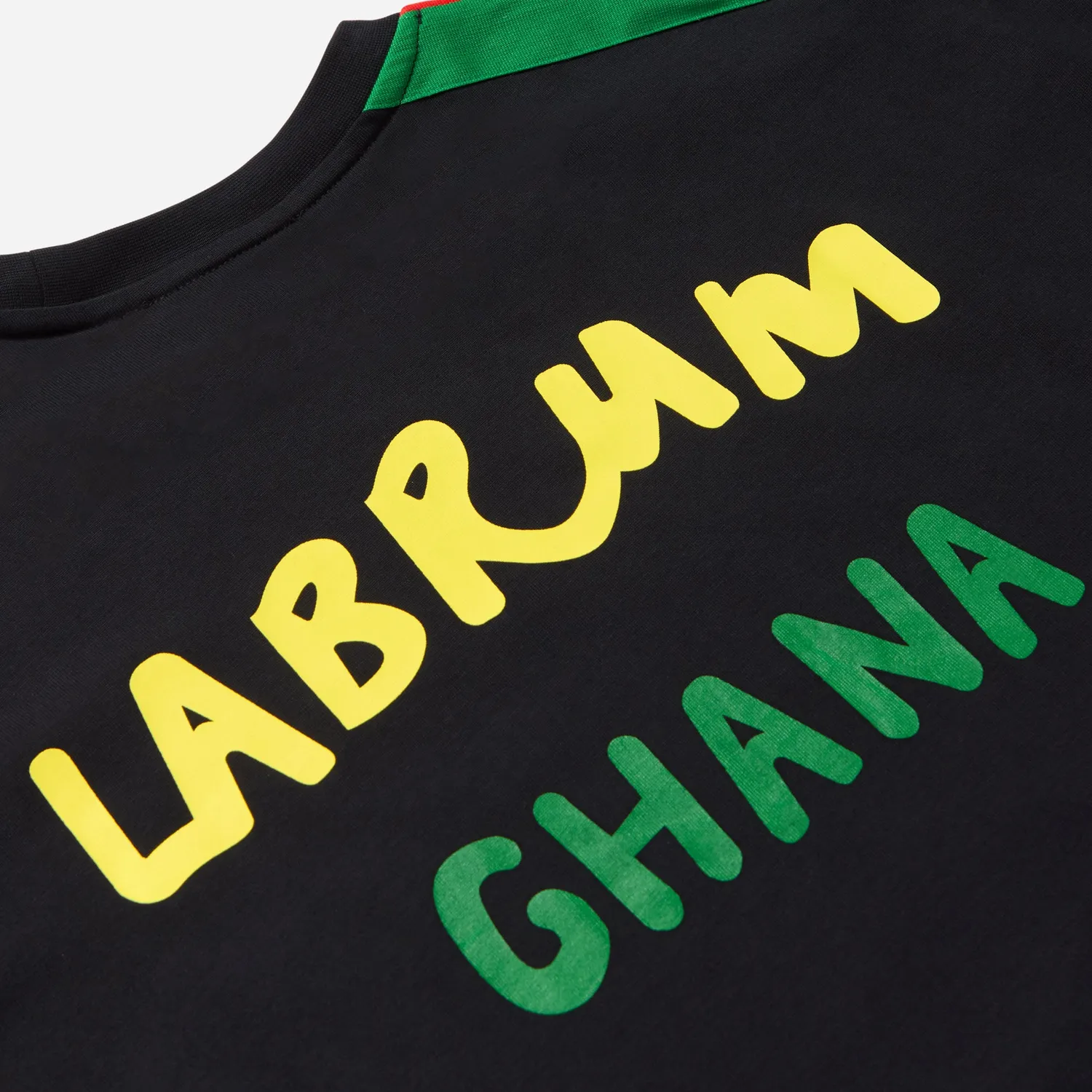 Labrum Ghana t-shirt noir coton drapeau manche