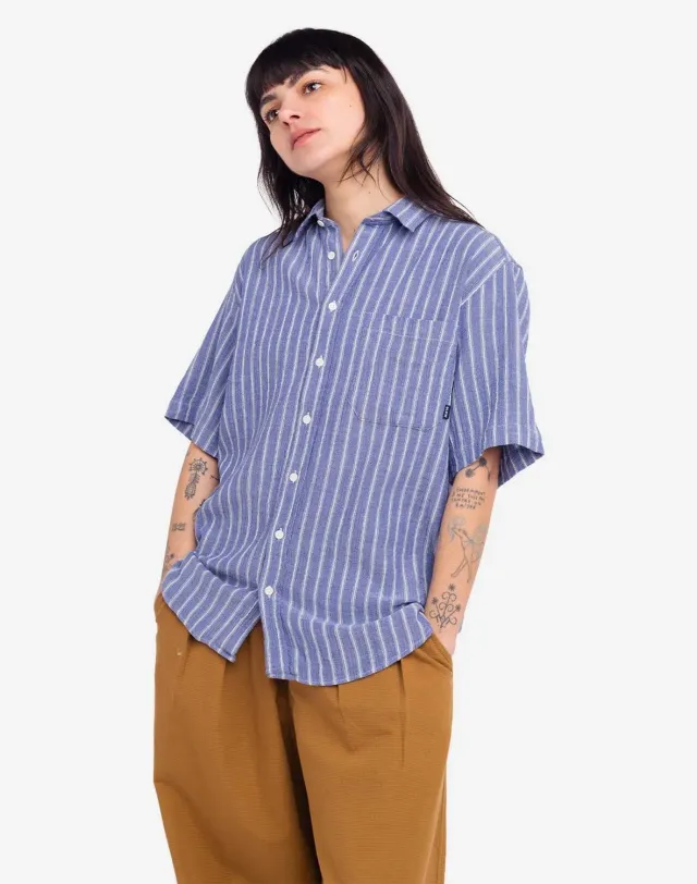 OLOW Lewis chemisette bleue gaze coton bio