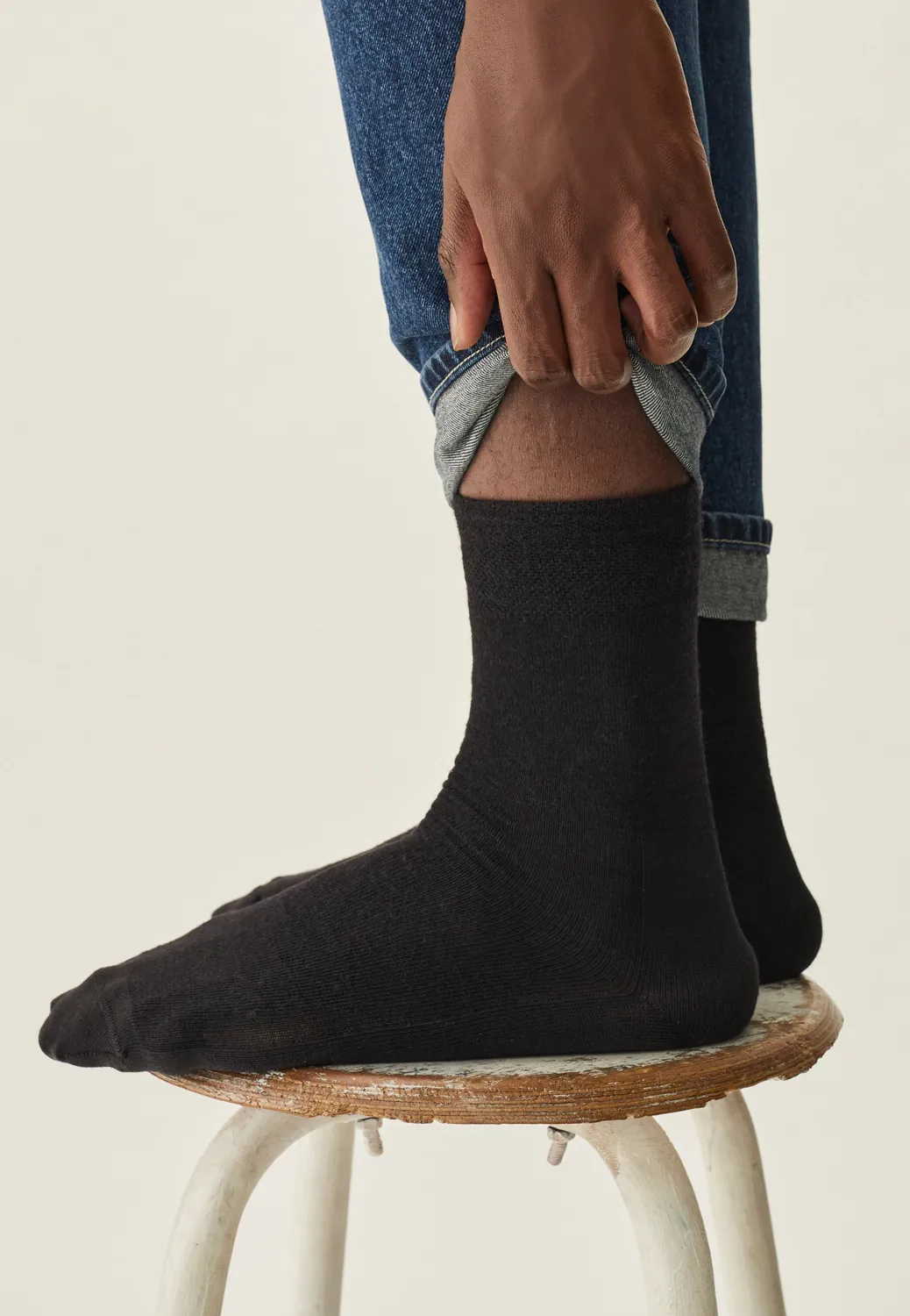 Loom chaussettes en laine chaussettes gris anthracite chaudes