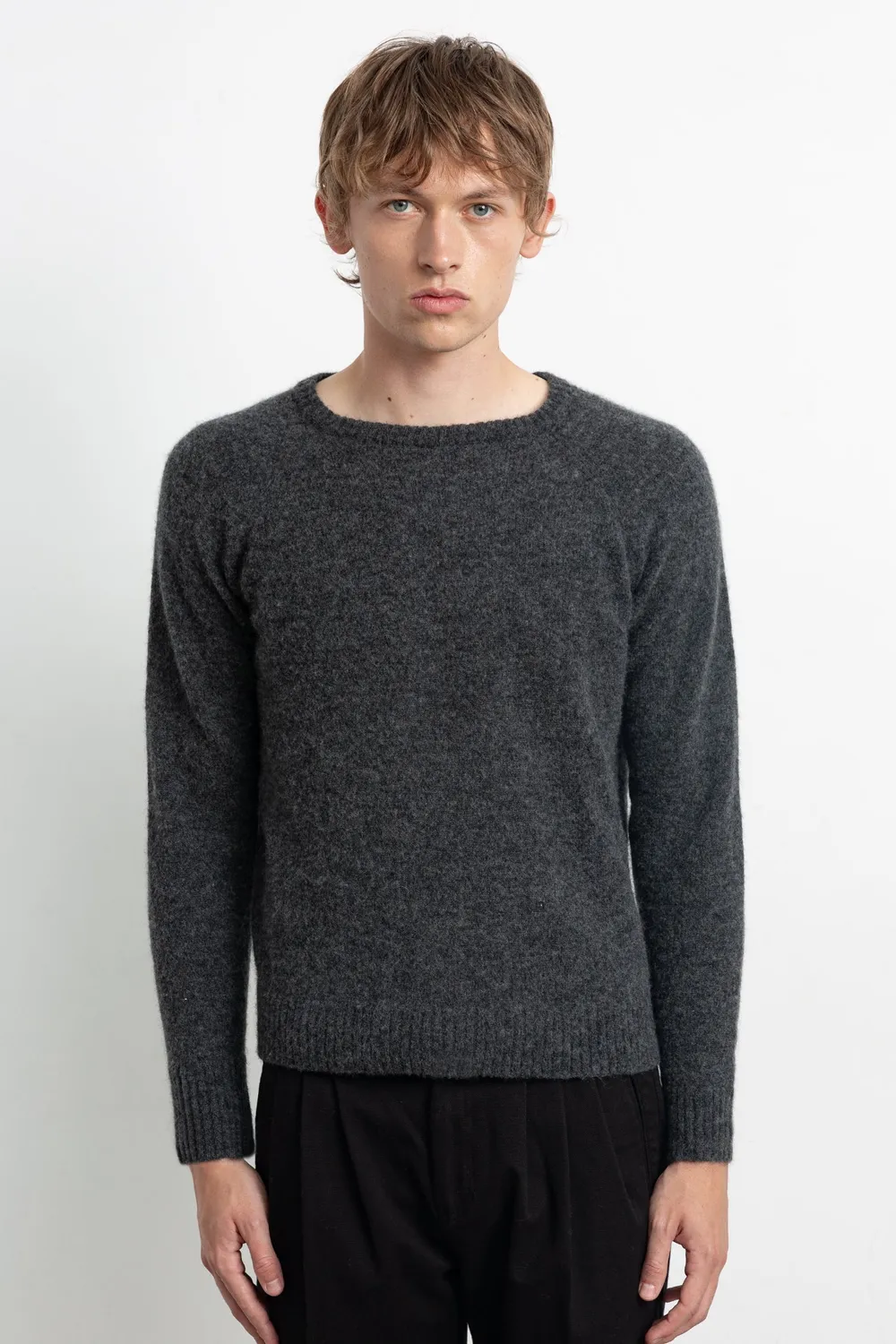 Edmmond Studios Glasgow Sweater pull gris laine alpaga
