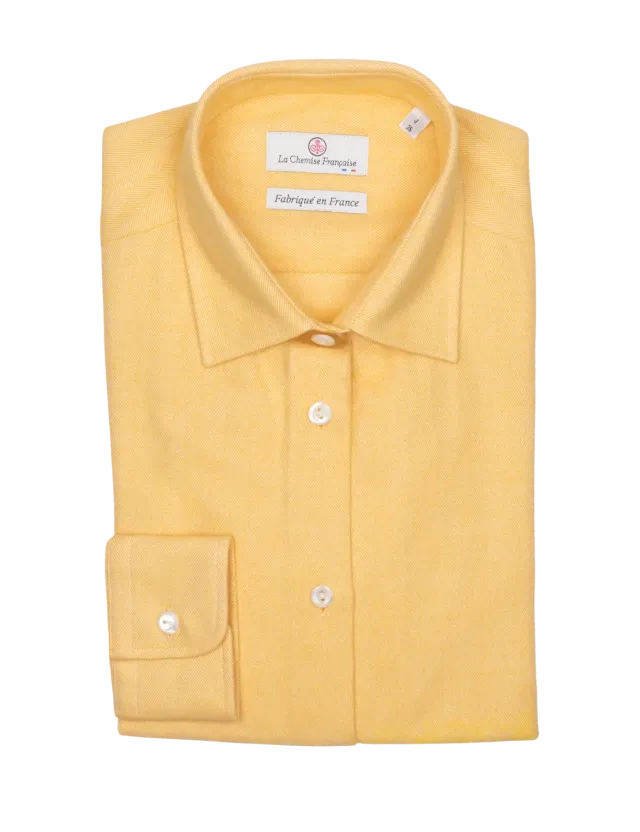 La Chemise Française Flanelle Chevrons Jaune chemisier femme chaud