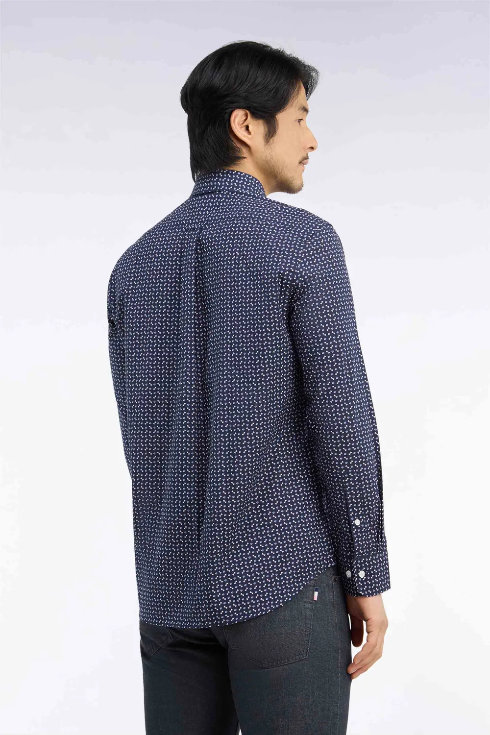 Eden Park chemise marine coton micromotifs homme