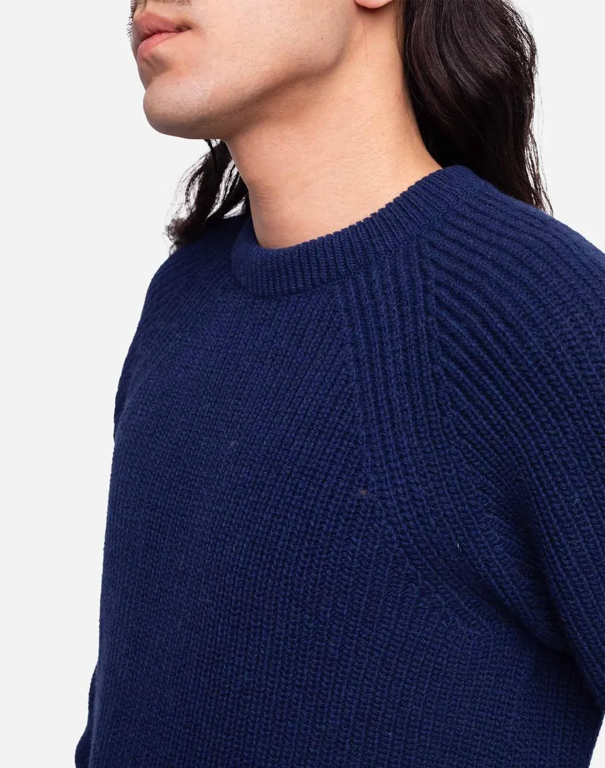 OLOW Equinoxe pull bleu indigo fibres recyclees
