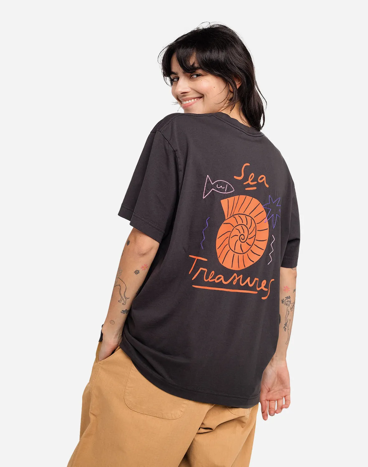 OLOW Sea treasure t-shirt large noir carbone