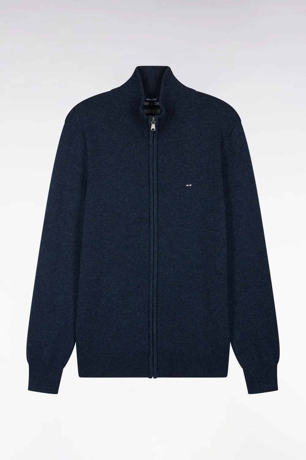 Eden Park H26MAICA0001 cardigan zippé bleu laine et coton