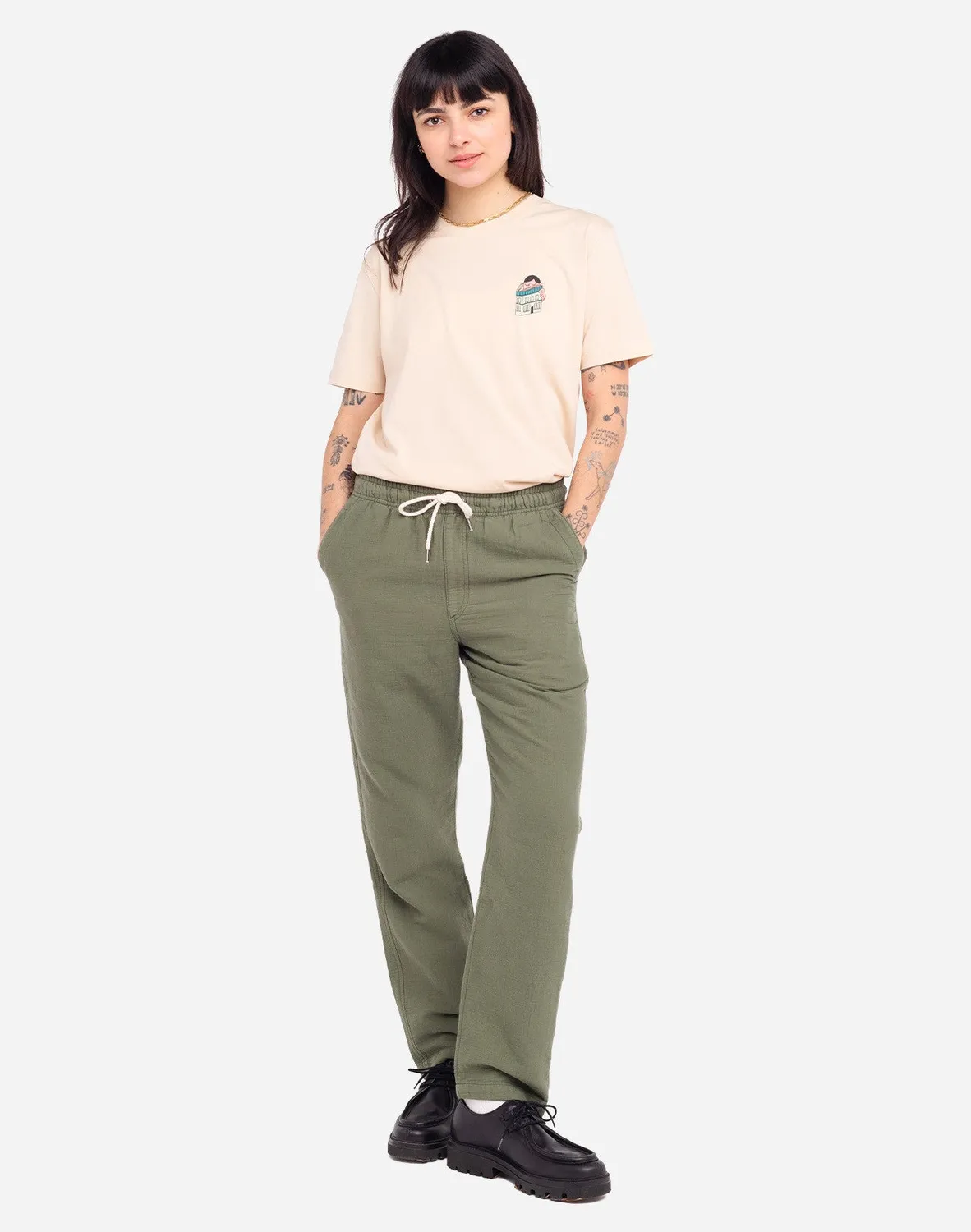 Olow Hatha pantalon vert olive coton