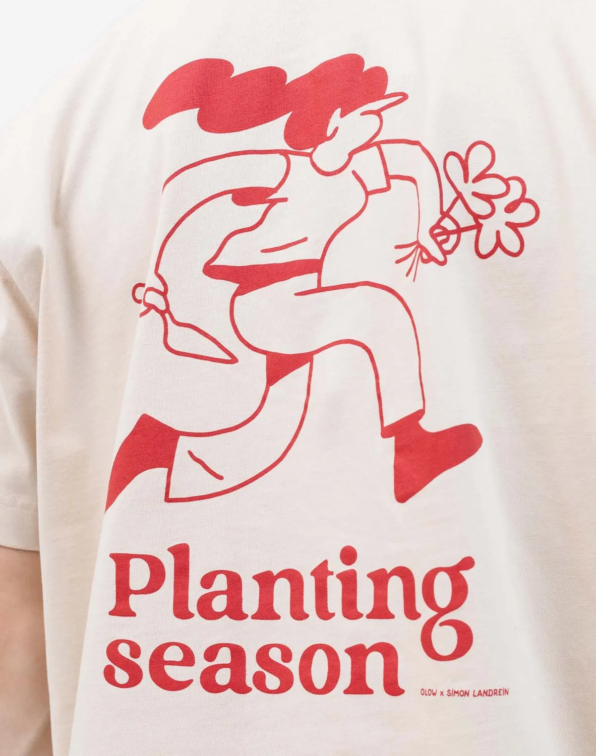 Olow Planting t-shirt ample crème coton bio