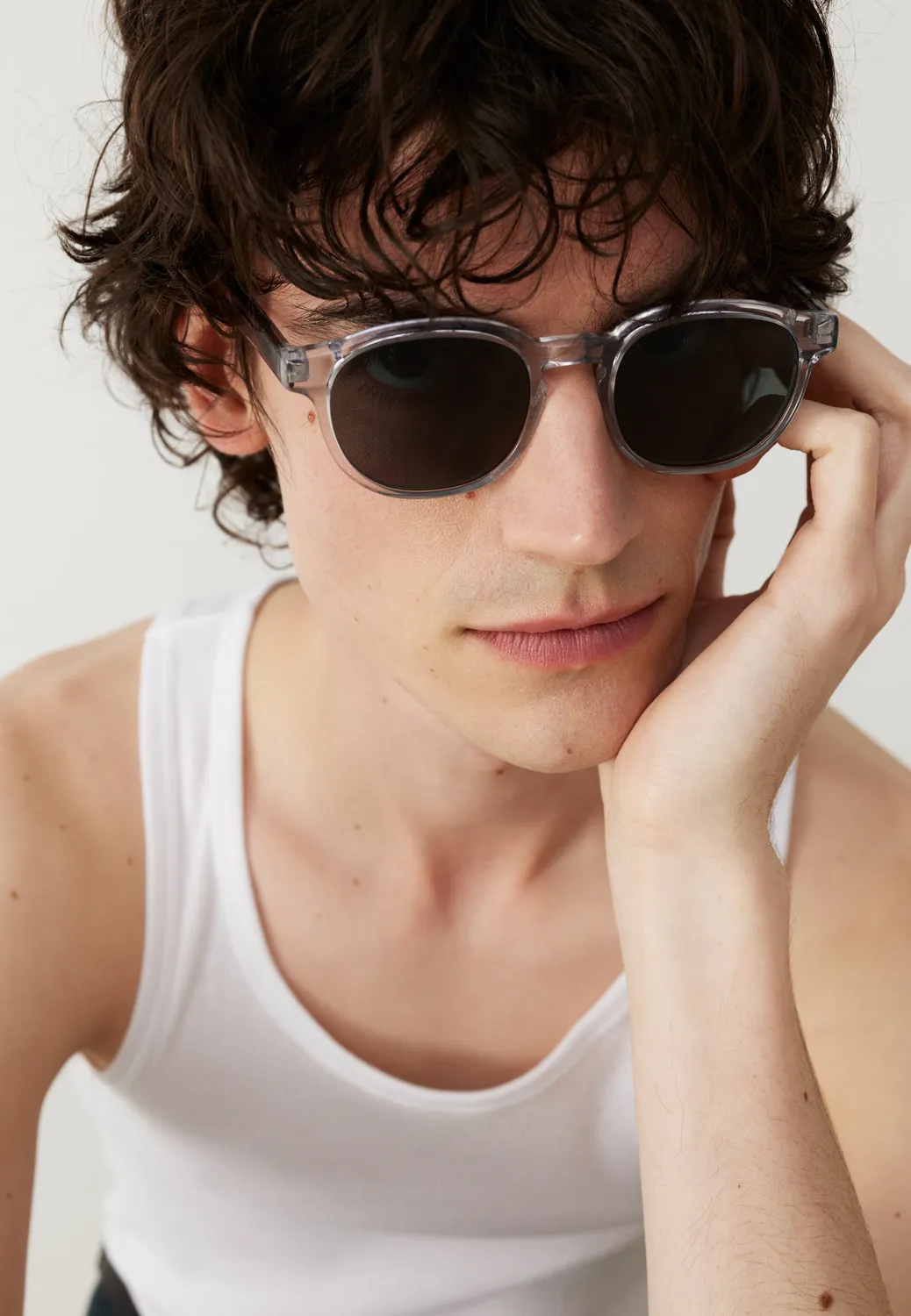 Loom lunettes de soleil pantos gris clair verres Zeiss