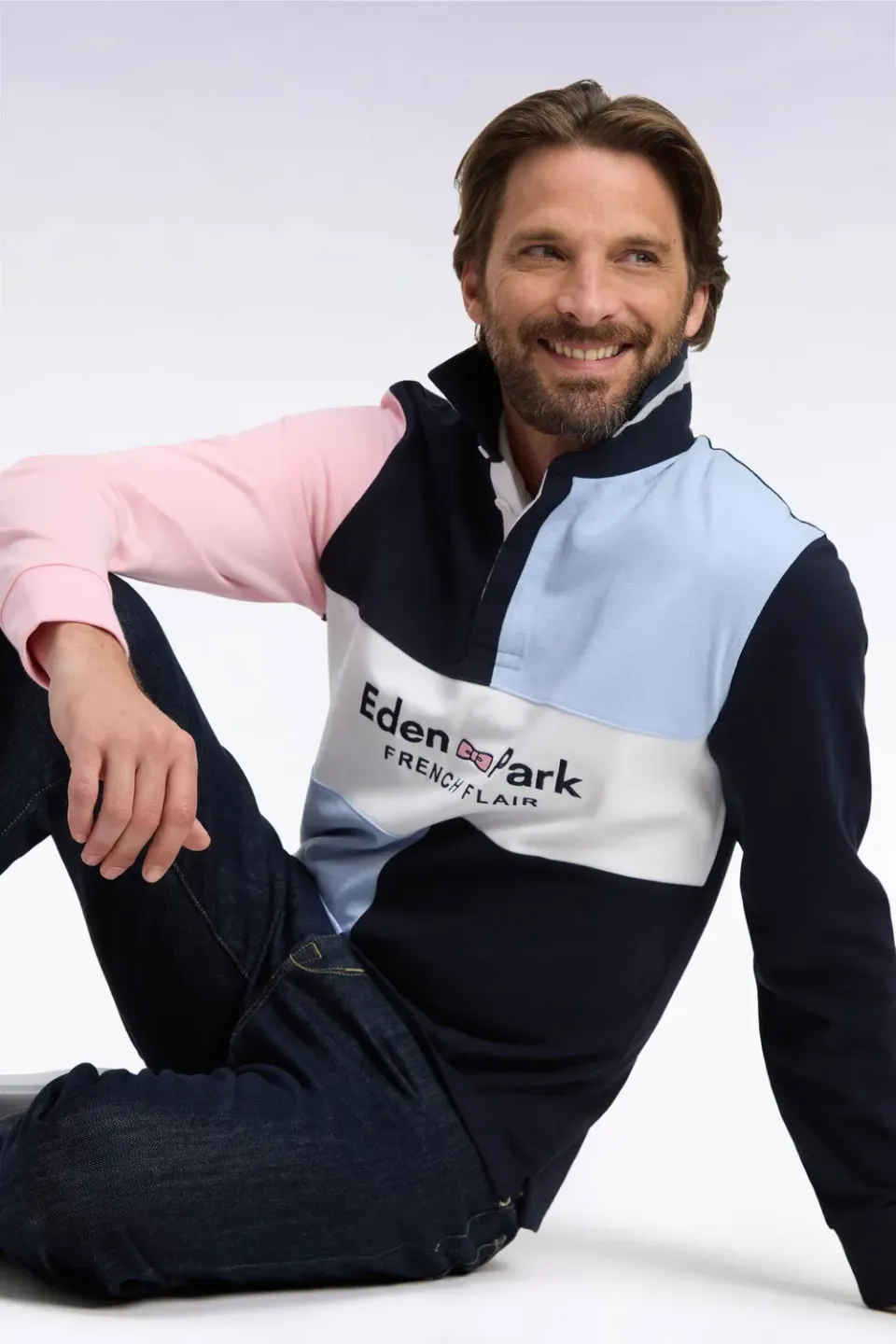 Eden Park Show Bizz maillot rugby homme marine manches longues