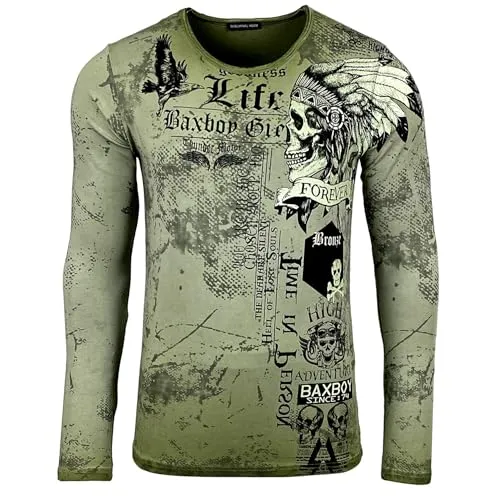 Subliminal Mode BX708 t-shirt homme col rond vintage coton délavé