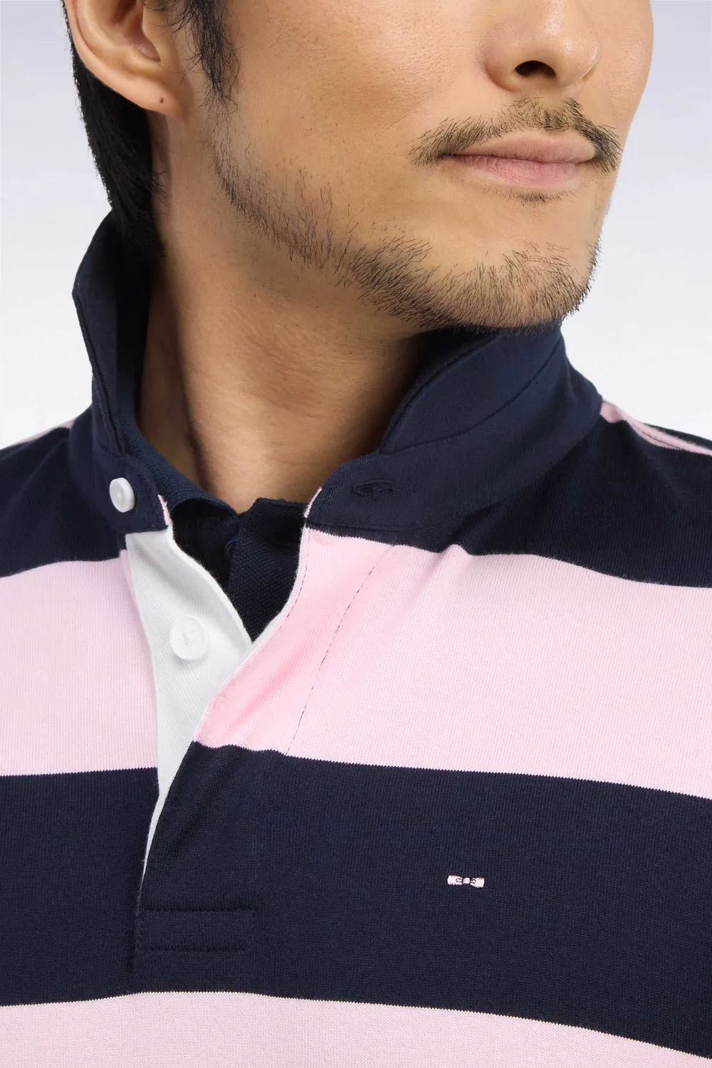 Eden Park Tradi Preppy H26MAIML0014 maillot coton rose marine