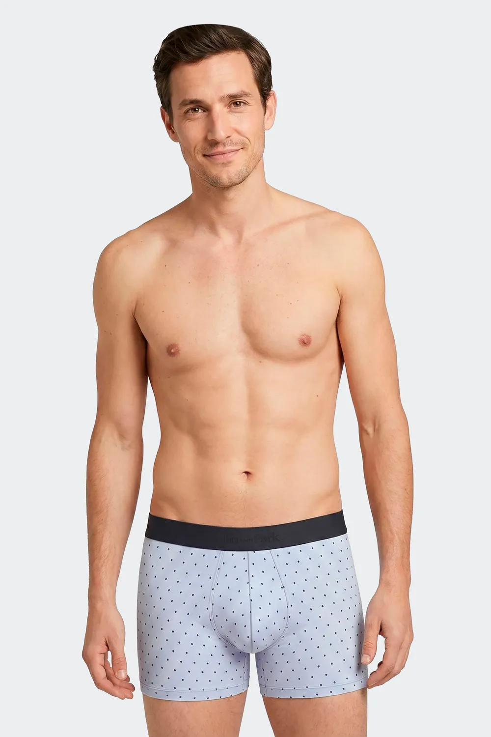 Eden Park lot 2 boxers coton stretch marine pois ciel