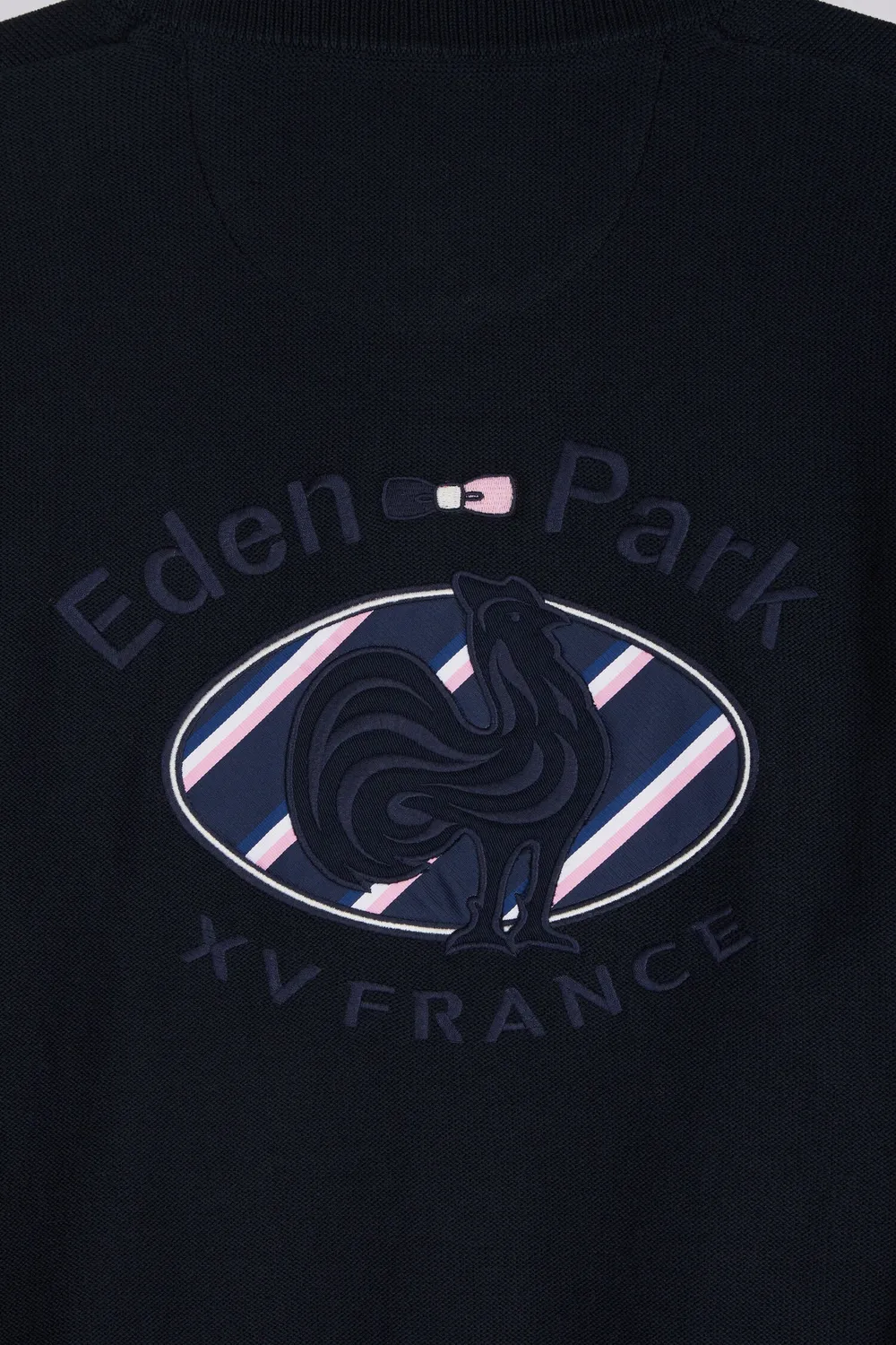 Eden Park Pull col zippé coton marine XV de France
