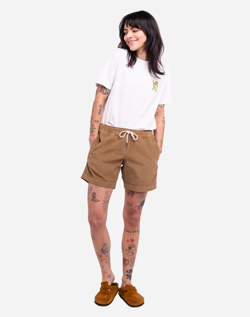 OLOW Bodhi short taupe velours coton large