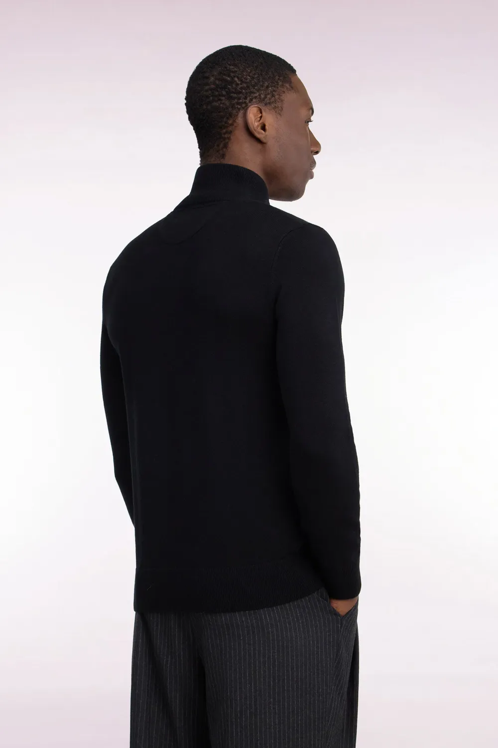 Eden Park pull col camionneur noir laine droite