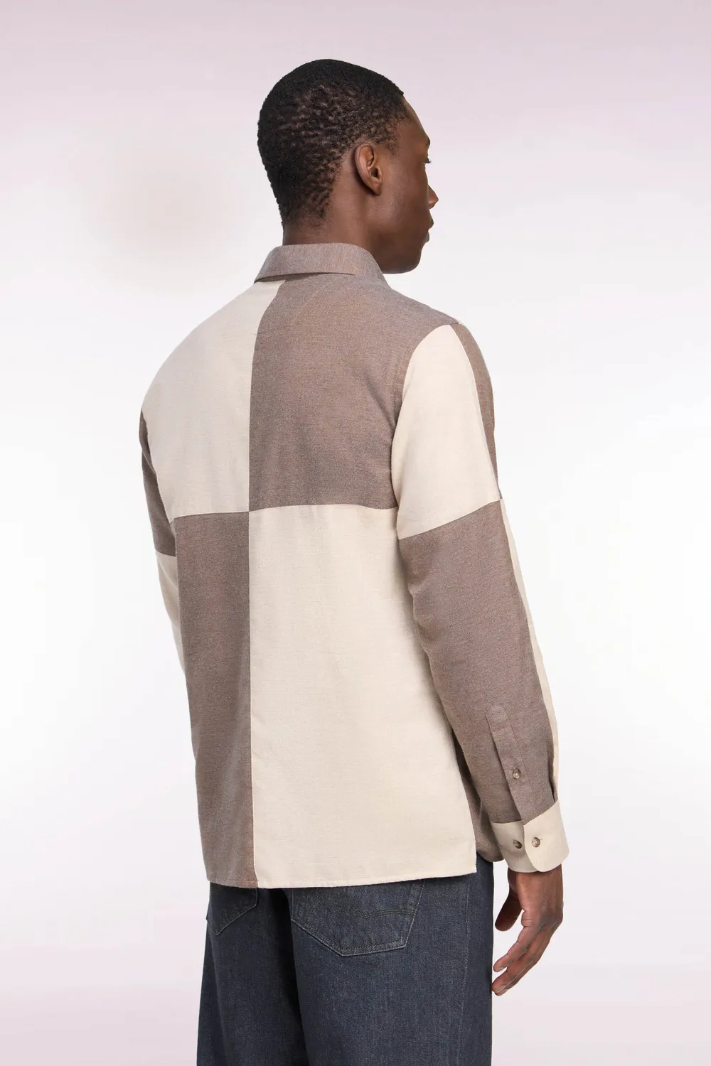 Eden Park chemise coton camel beige homme