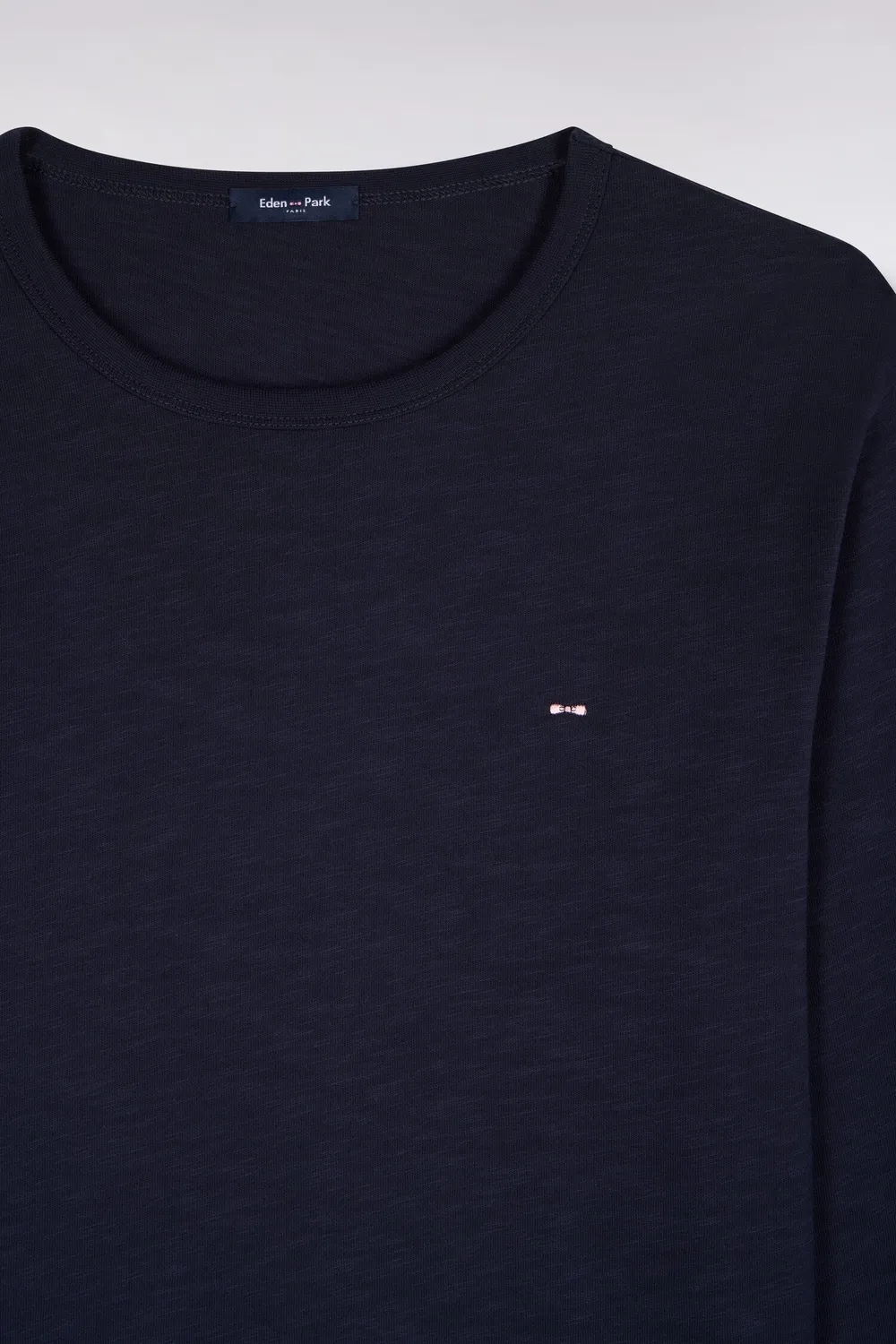 Eden Park t-shirt manches longues coton marine coupe slim