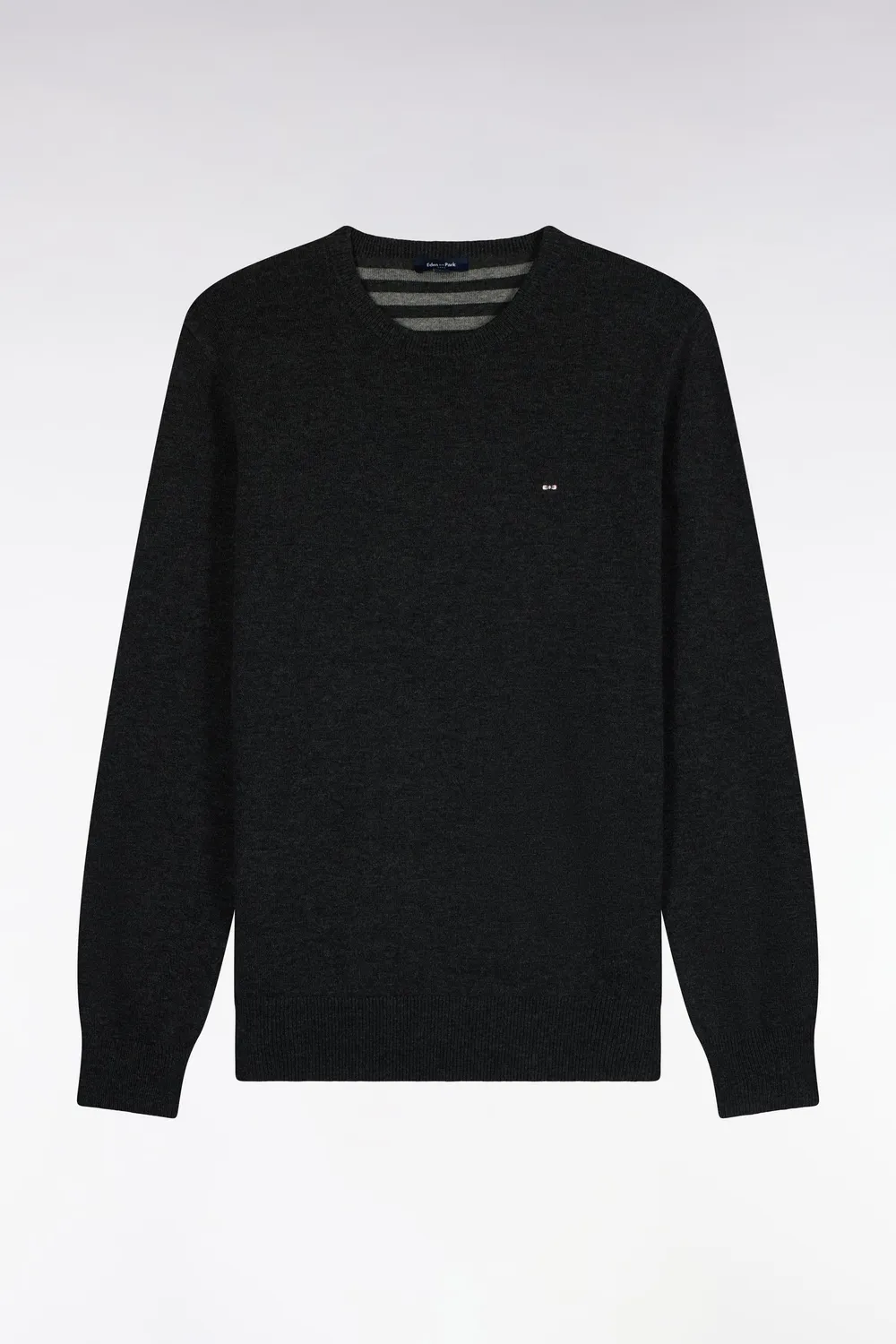 Eden Park pull col rond laine coton gris anthracite