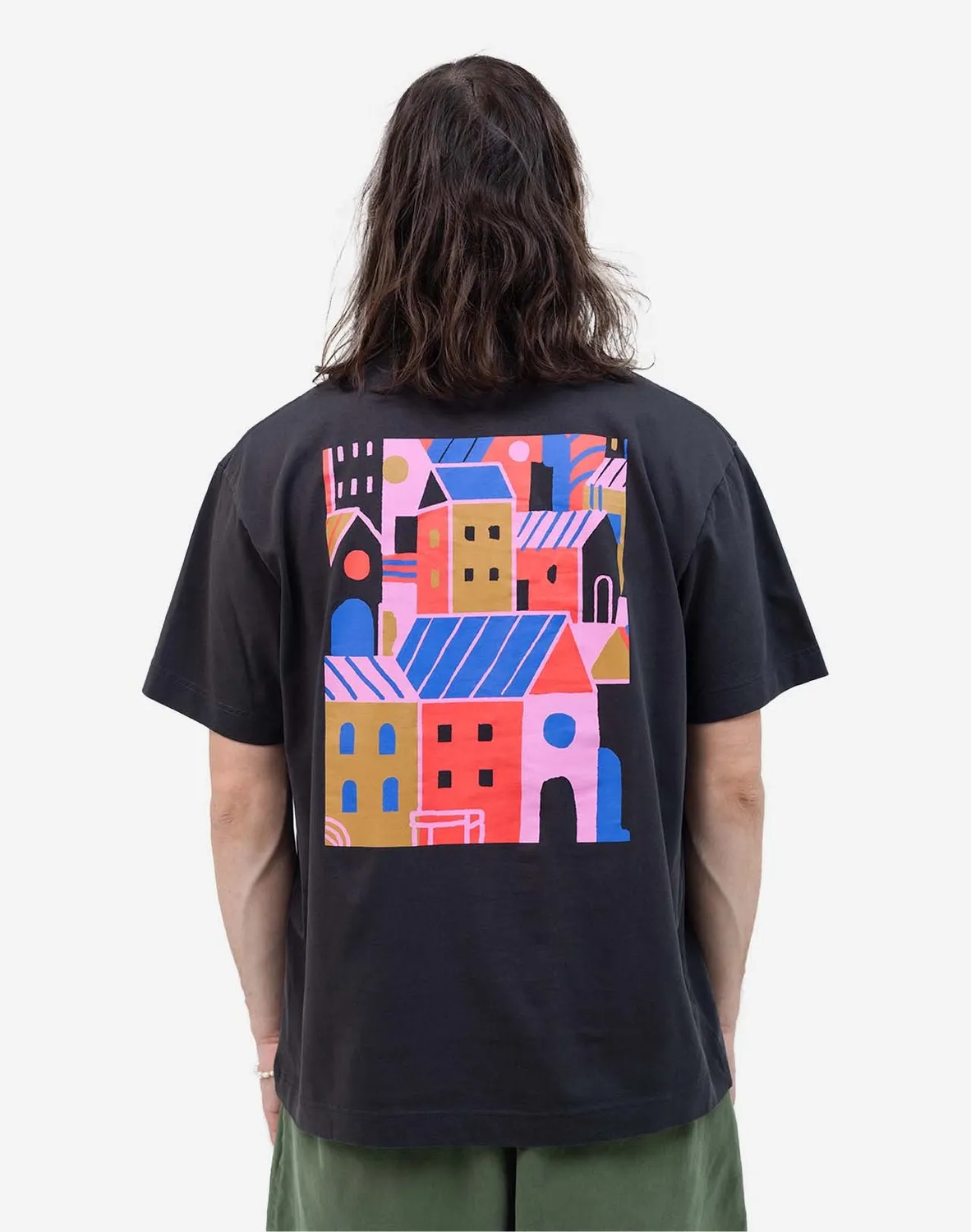 Olow City t-shirt ample noir carbone bio