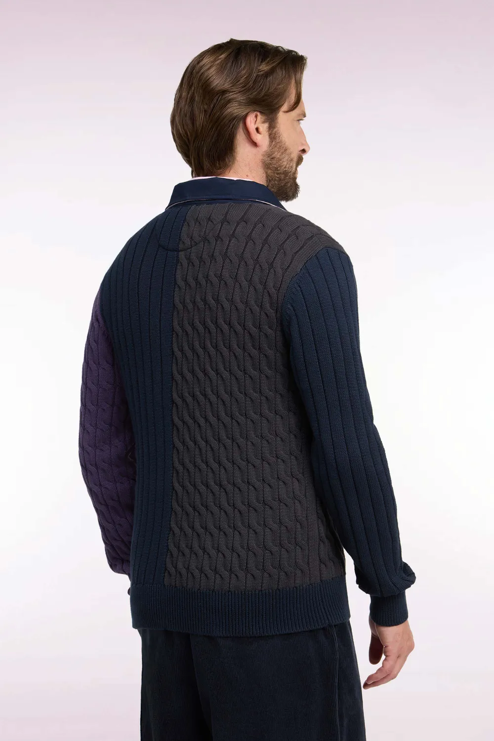 Eden Park Tradi Preppy pull torsades coton tricolore homme