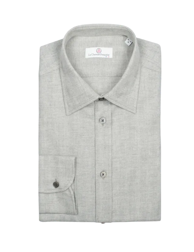 La Chemise Française Chevrons chemise flanelle gris