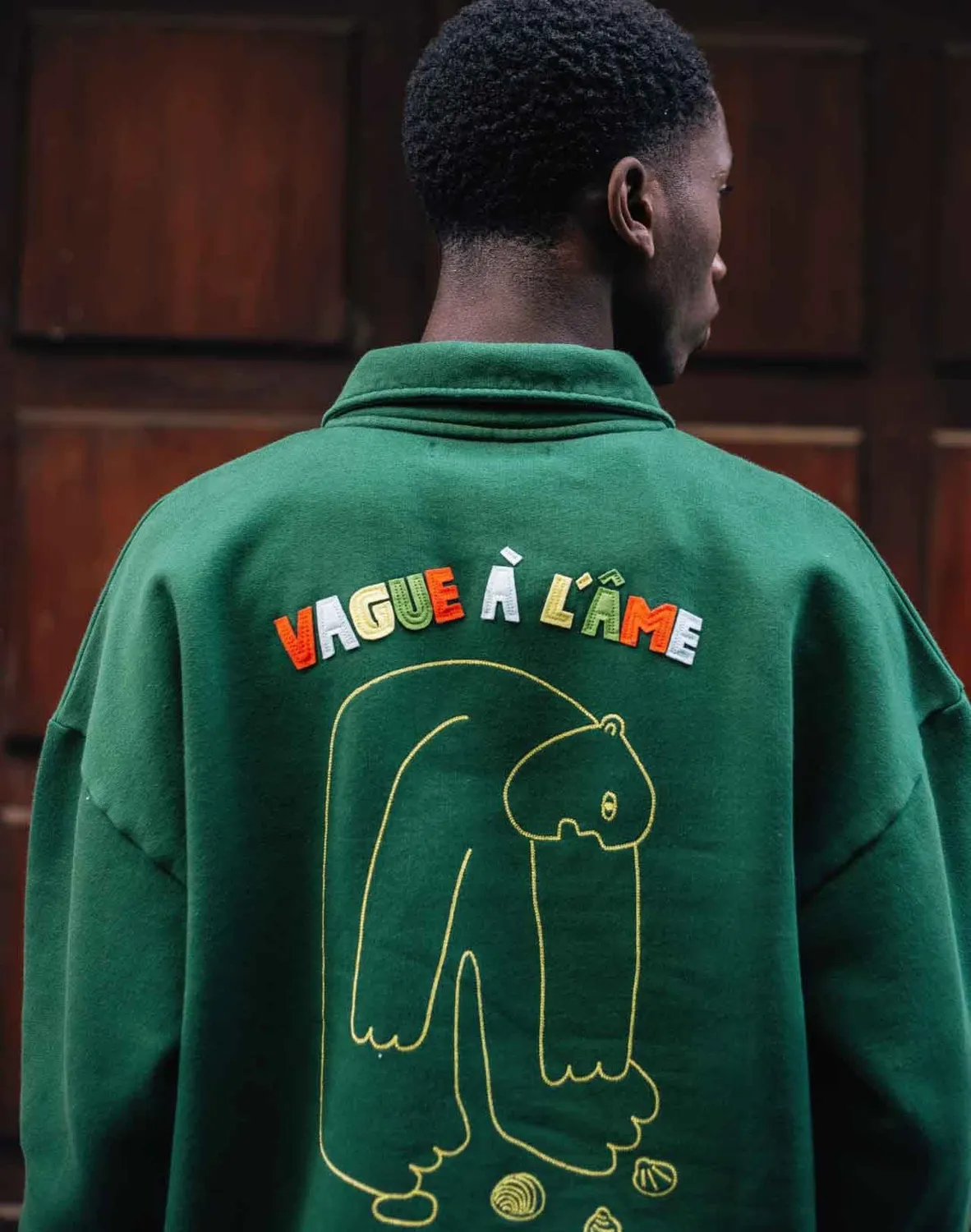 OLOW Manso sweat vert forêt imprimé artiste