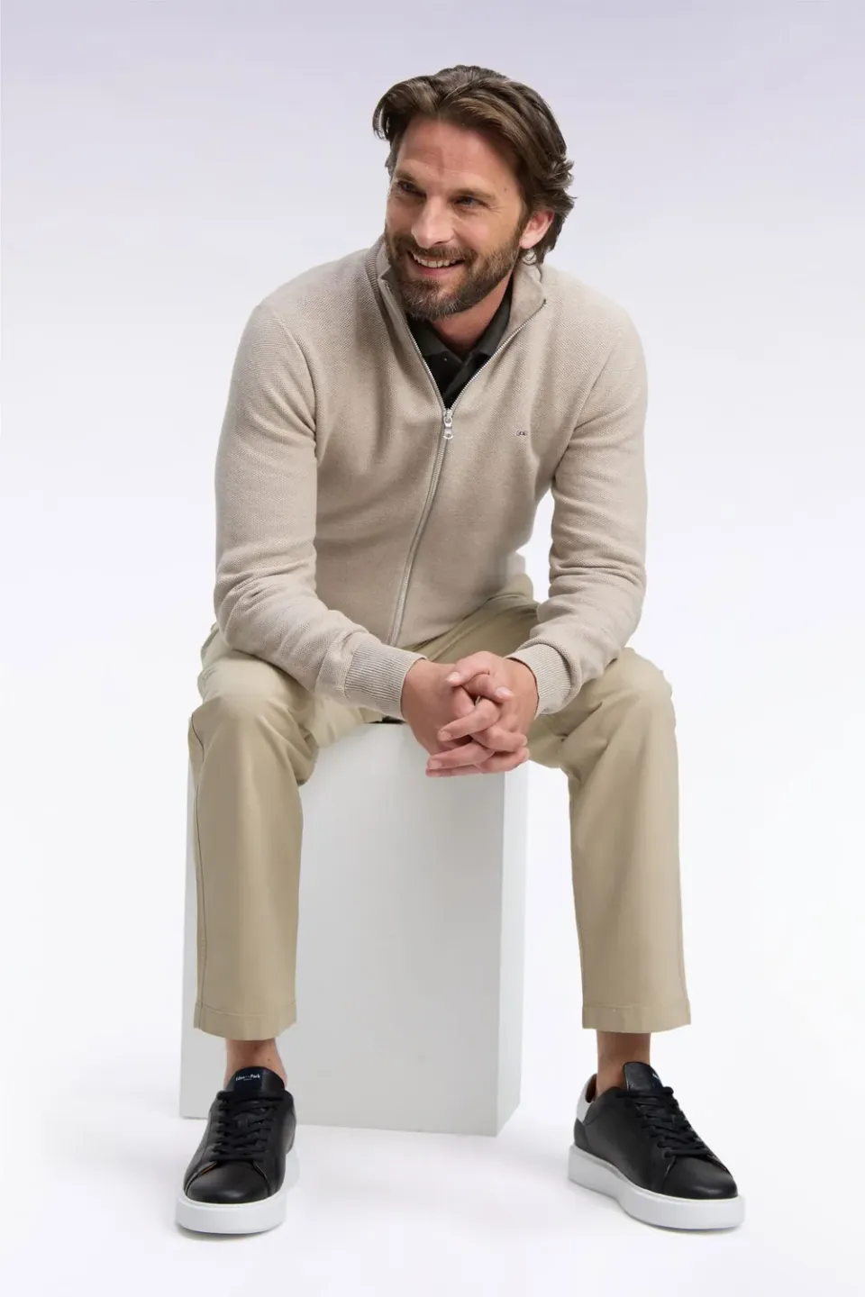 Eden Park H26MAICA0002 cardigan zippé beige coton
