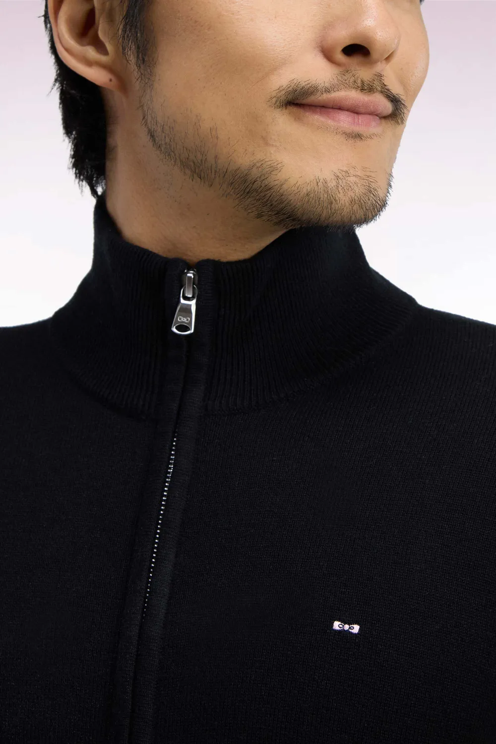 Eden Park Cardigan Zippé Laine Coton Noir Homme