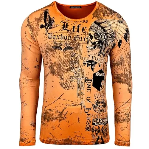 Subliminal Mode BX708 t-shirt manche longue tête de mort coton