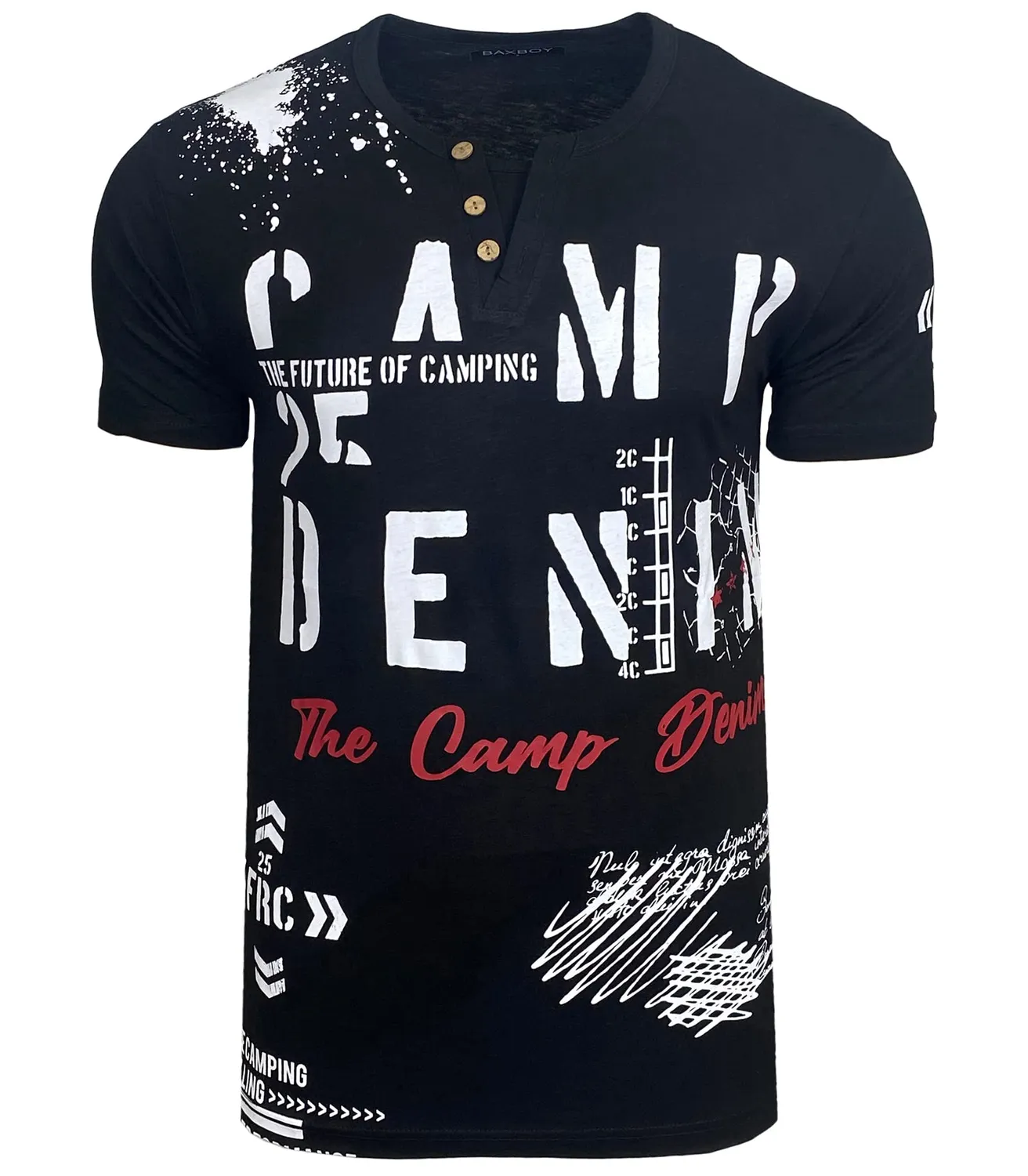 Subliminal Mode BX152 t-shirt col rond L bleu jean délavé