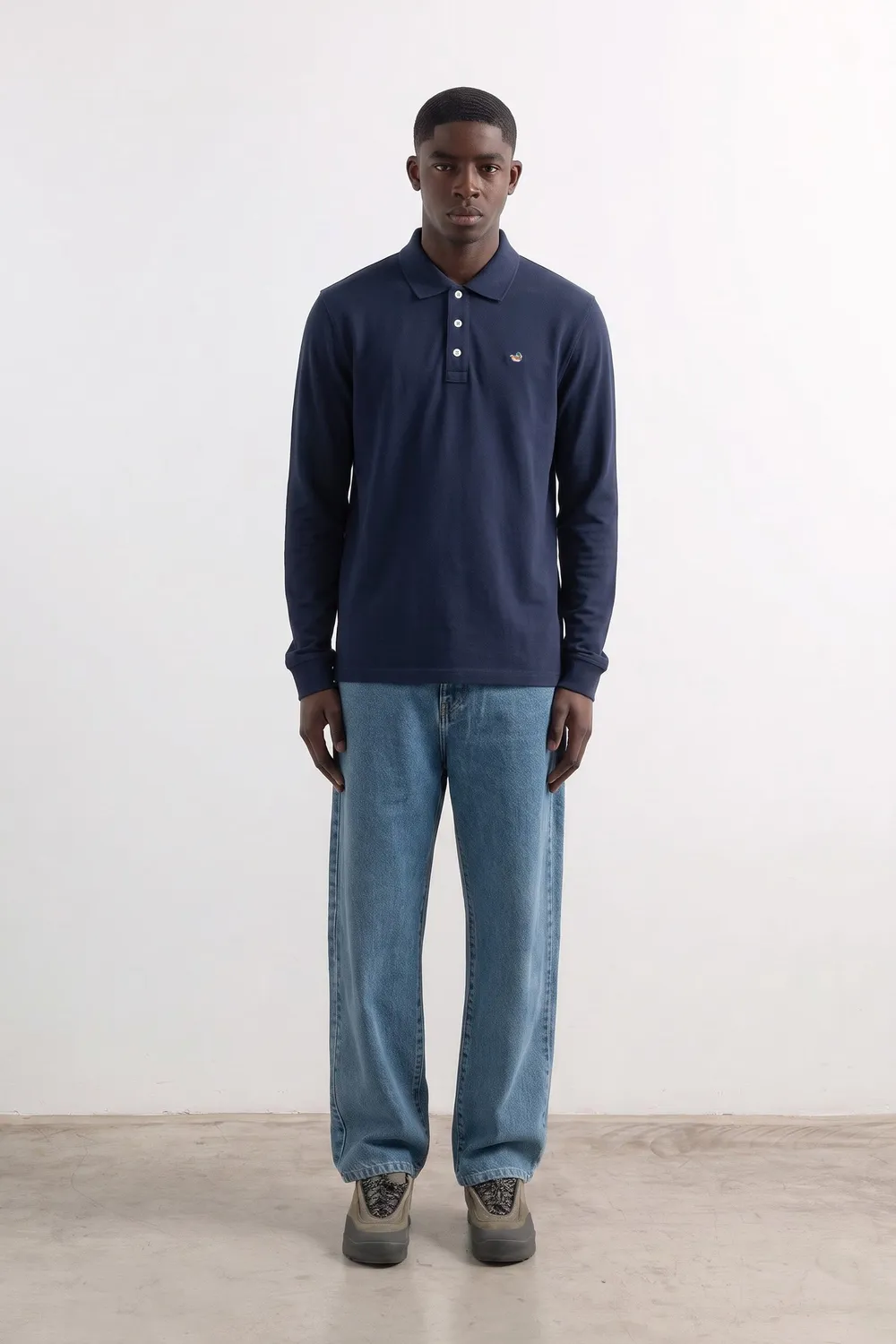 Edmmond Studios Duck Polo polo marine manches longues piqué