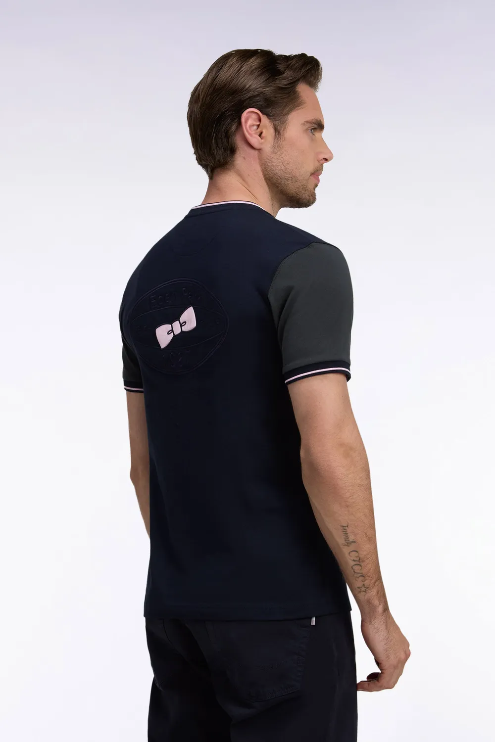 Eden Park Tricolore t-shirt homme marine coton peigné