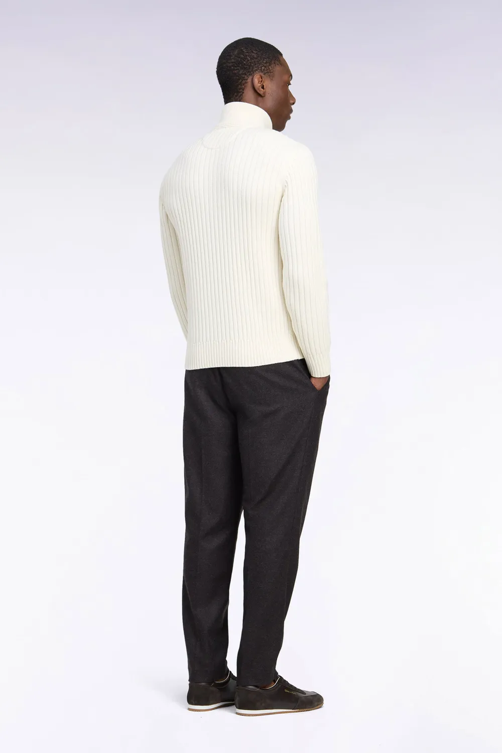Eden Park Pantalon feutre marron taille élastiquée Modern