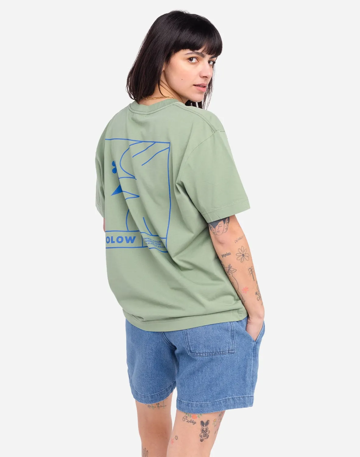 OLOW Pomba t-shirt ample vert sauge coton bio