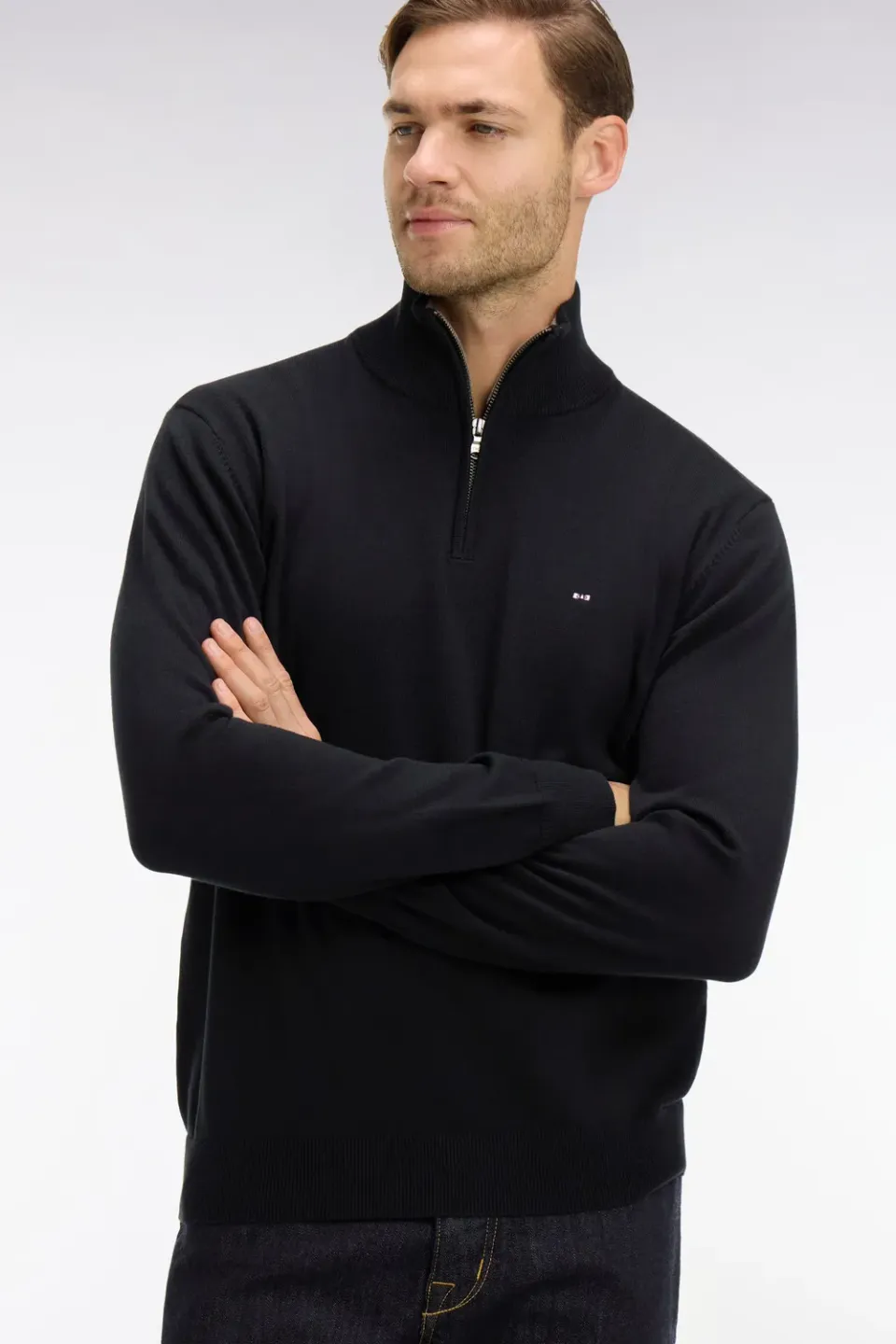Eden Park pull col camionneur noir coton homme