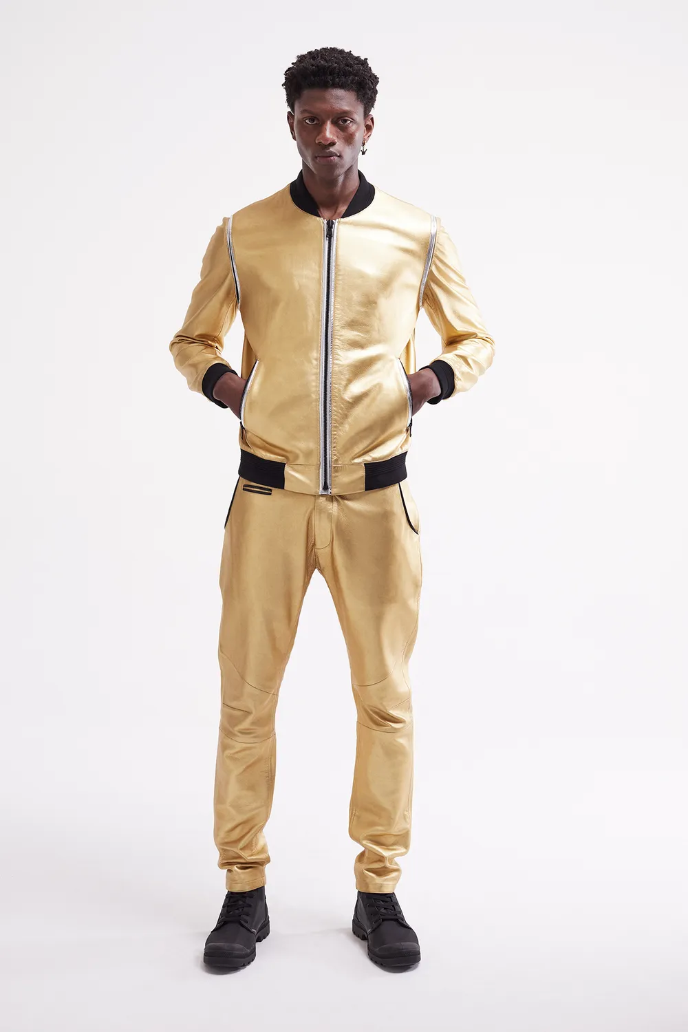 French Deal Essentiel veste homme cuir doré