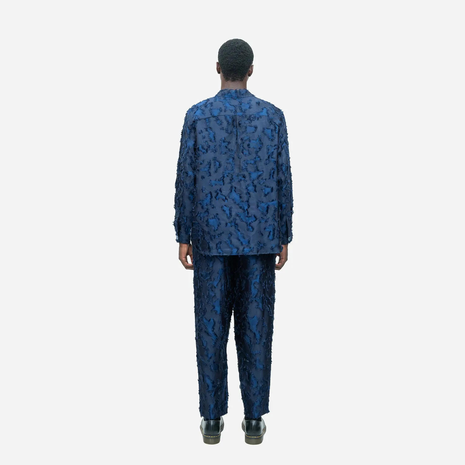 Labrum Royal Blue Textured Camo chemise homme bleu royal