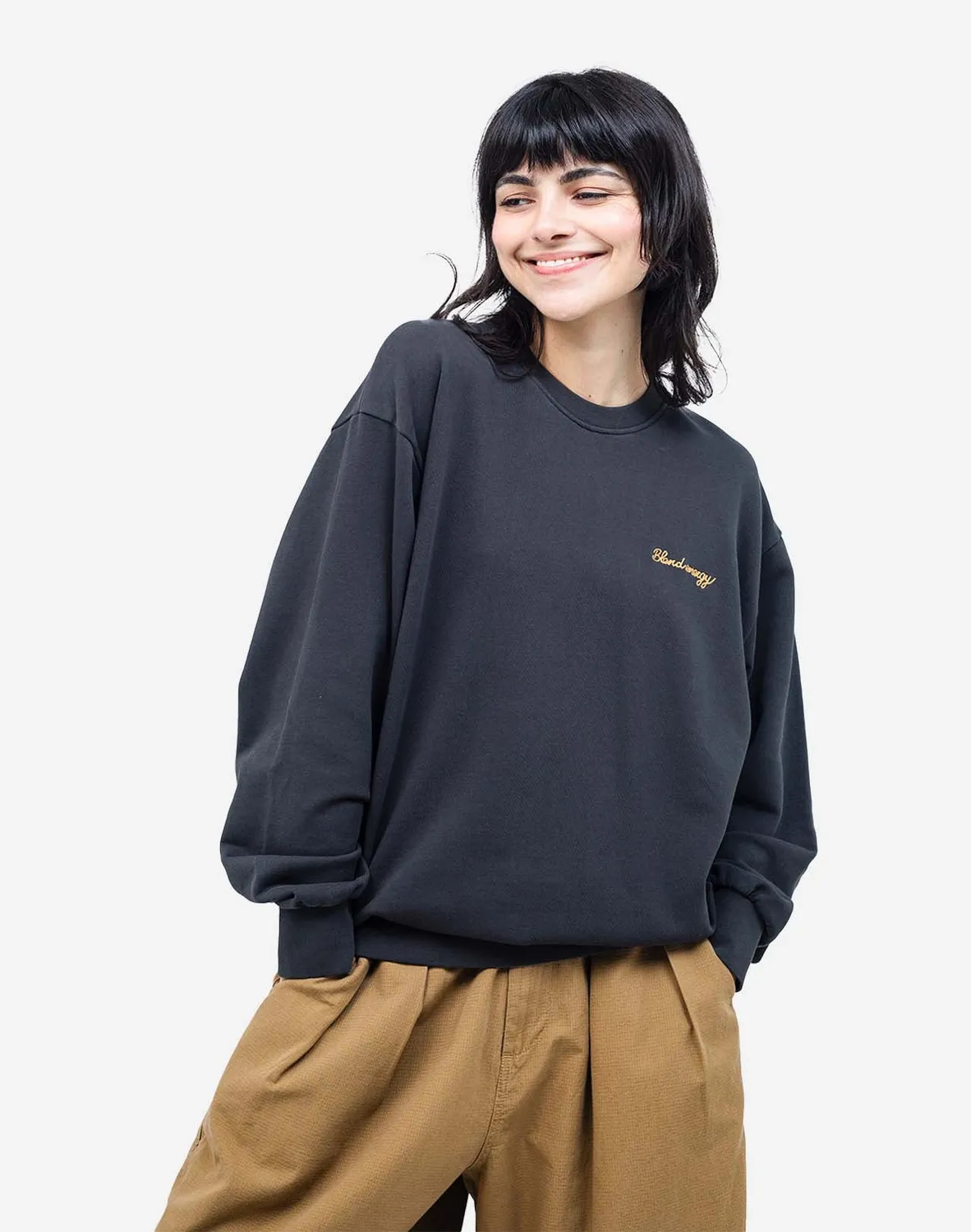 OLOW City sweat noir carbone coton bio