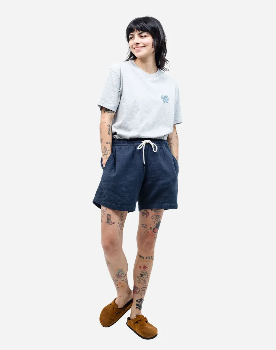 Olow Bodhi short coton bleu nuit coupe large