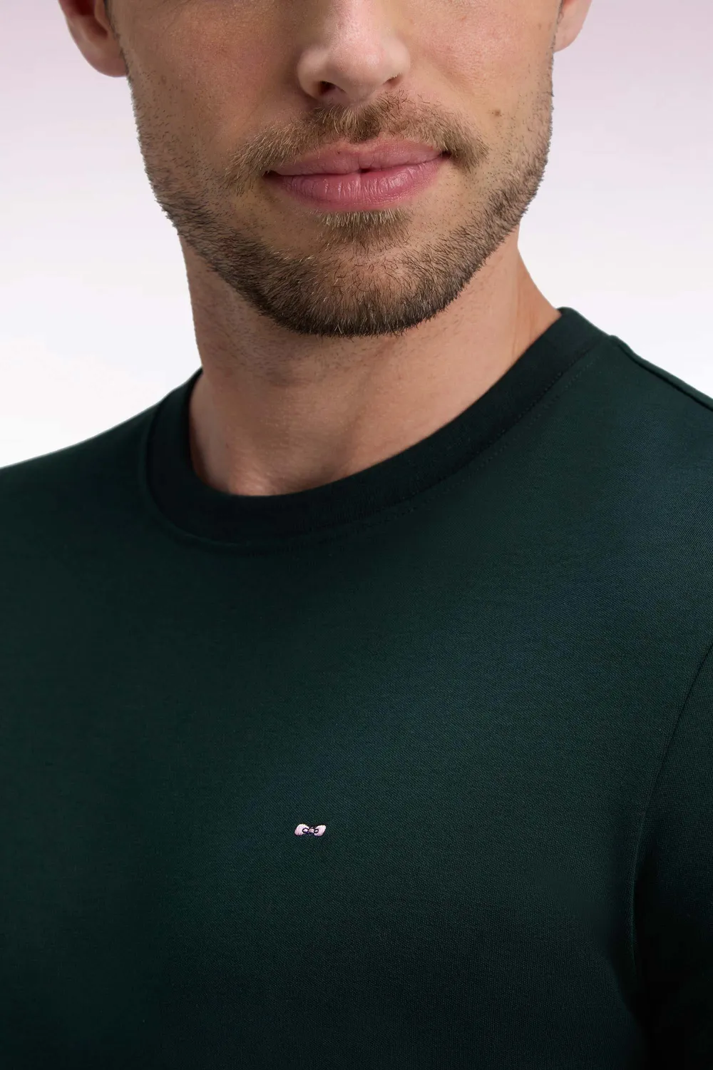 Eden Park T-shirt Coton Vert Foncé Coupe Droite