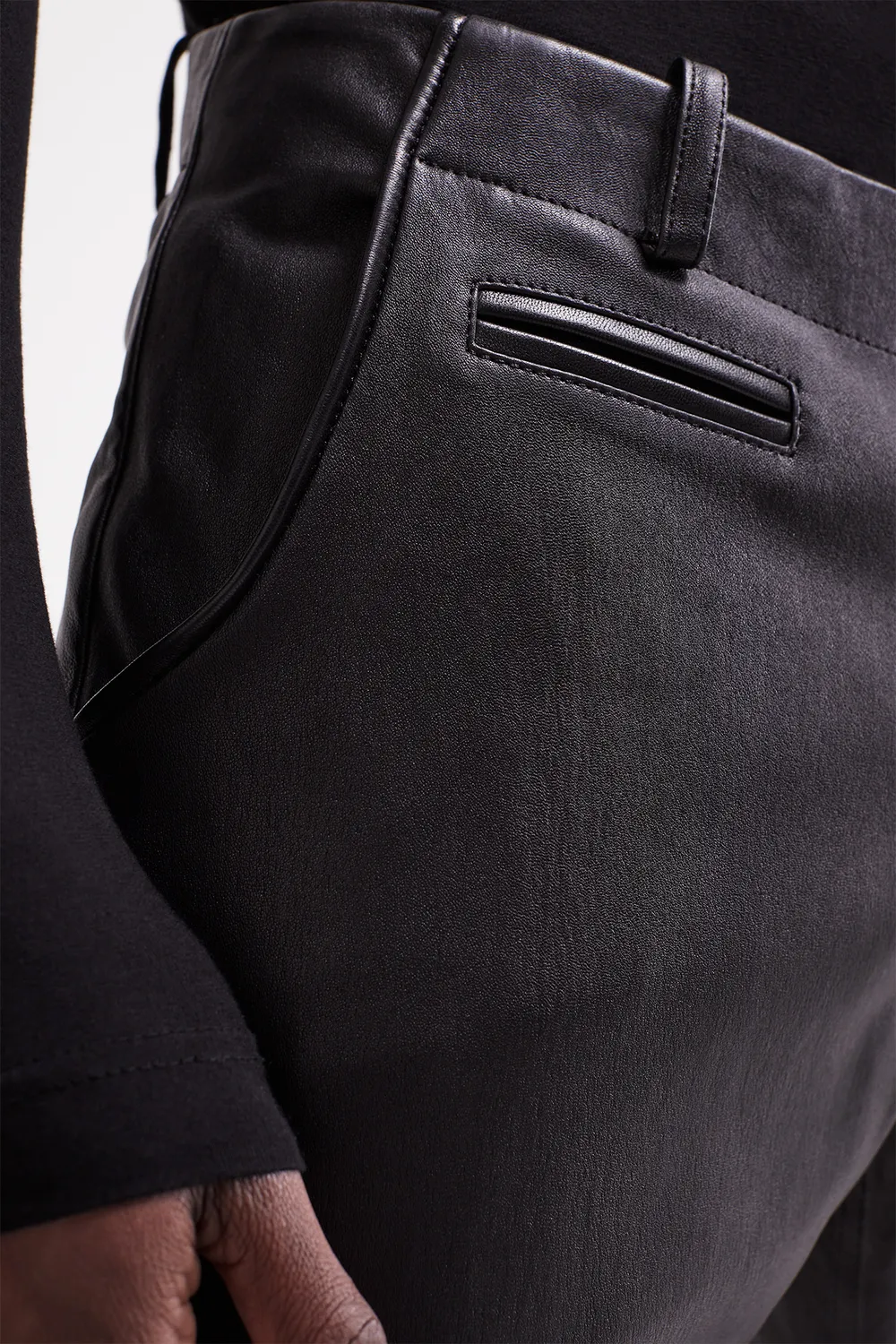 French Deal Sensation pantalon cuir agneau stretch