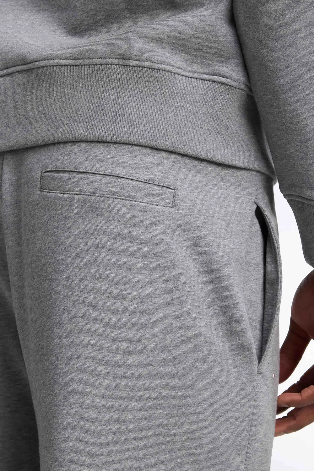 Eden Park Jogging Molleton Coton Gris Uni Droit Homme
