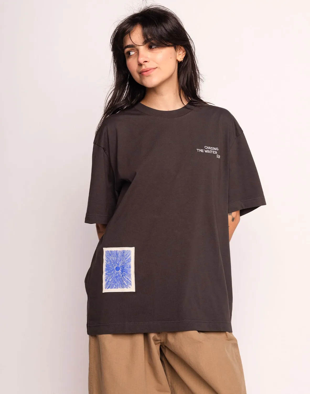 OLOW Winter Sun t-shirt noir carbone coton bio