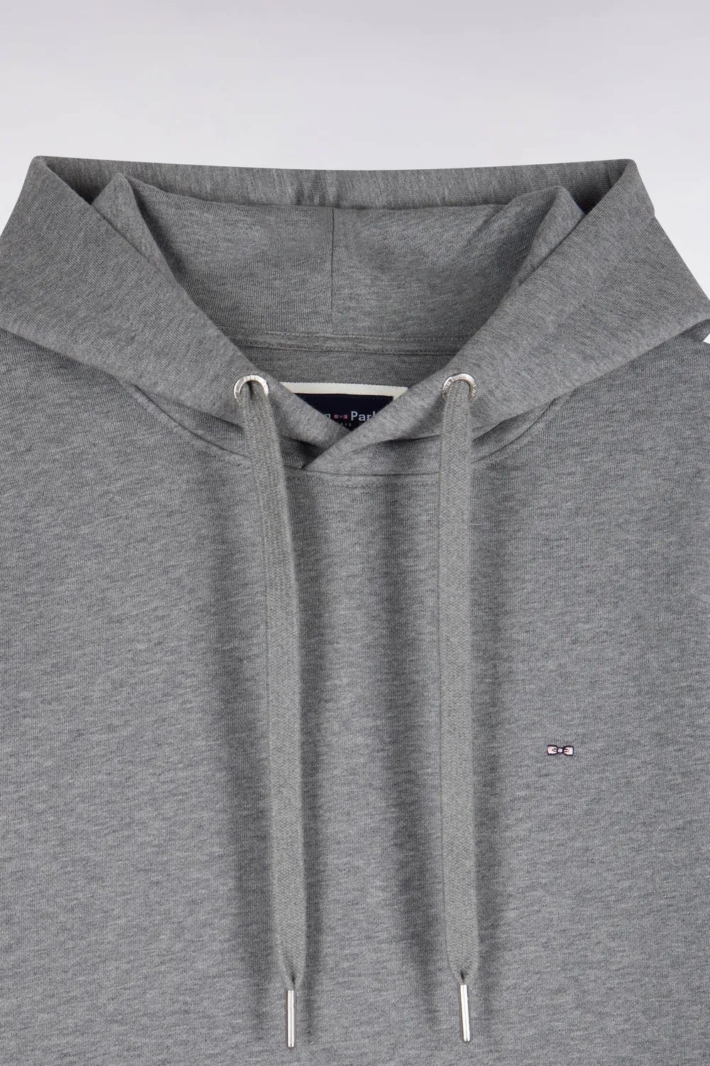 Eden Park sweat capuche molleton gris coupe droite