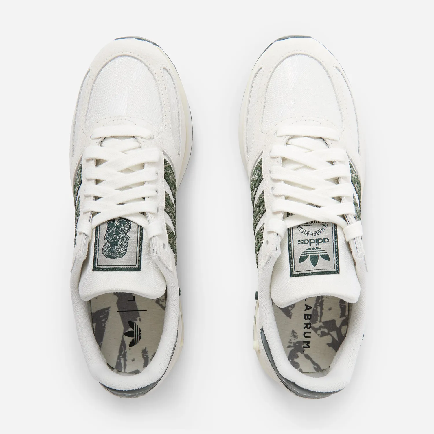 Labrum x adidas baskets LA Trainer blanc vert pointure UK