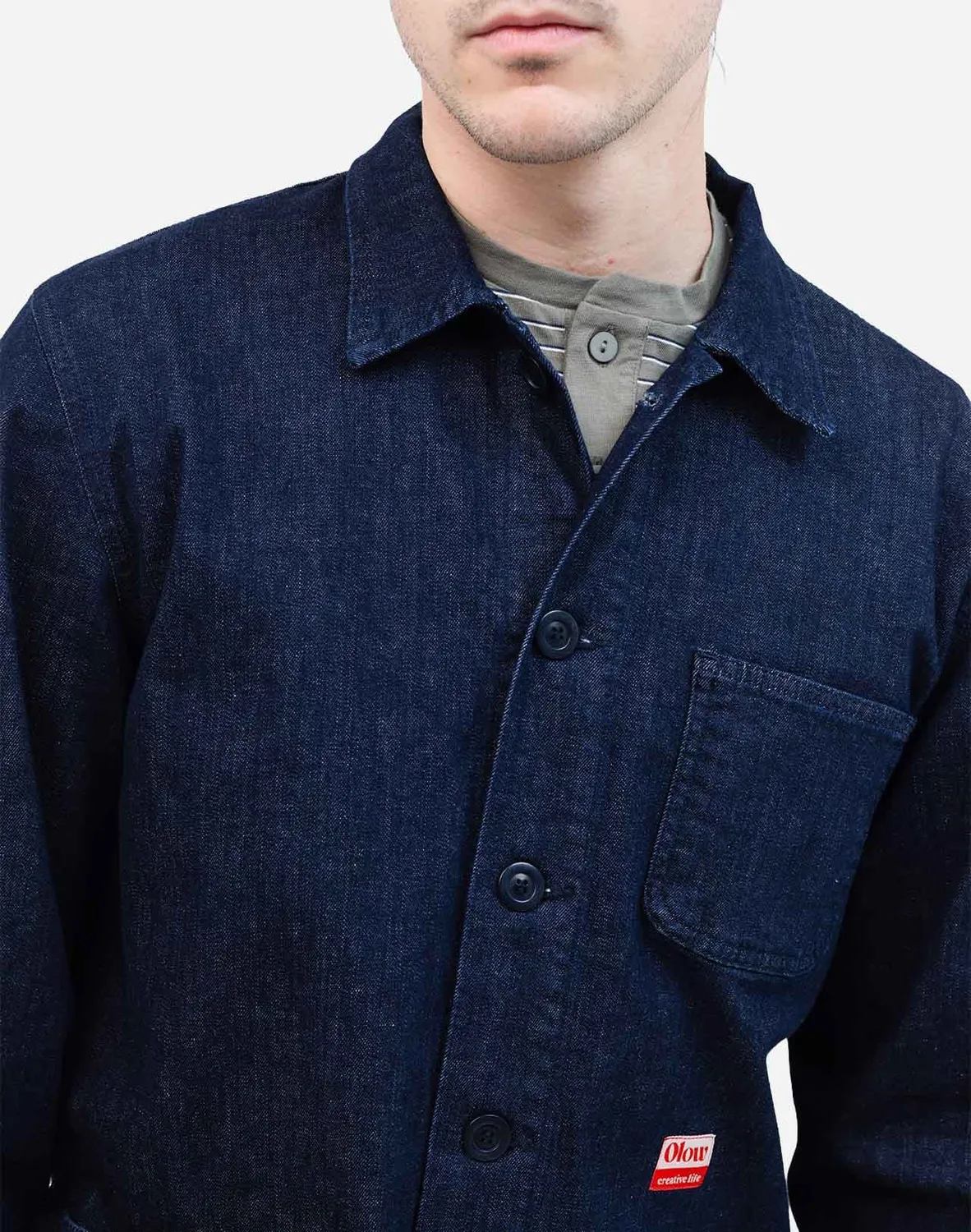 Olow Crafts veste denim bleu foncé